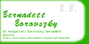 bernadett borovszky business card